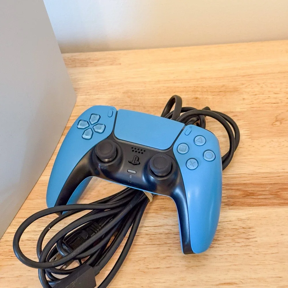 Sony PlayStation 5 PS5 Disc Edition Console 825 GB & Blue DualSense Controller